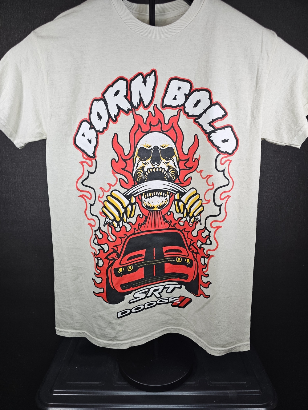 Dodge SRT 'Born Bold' Graphic Tee - White with Red Accents
